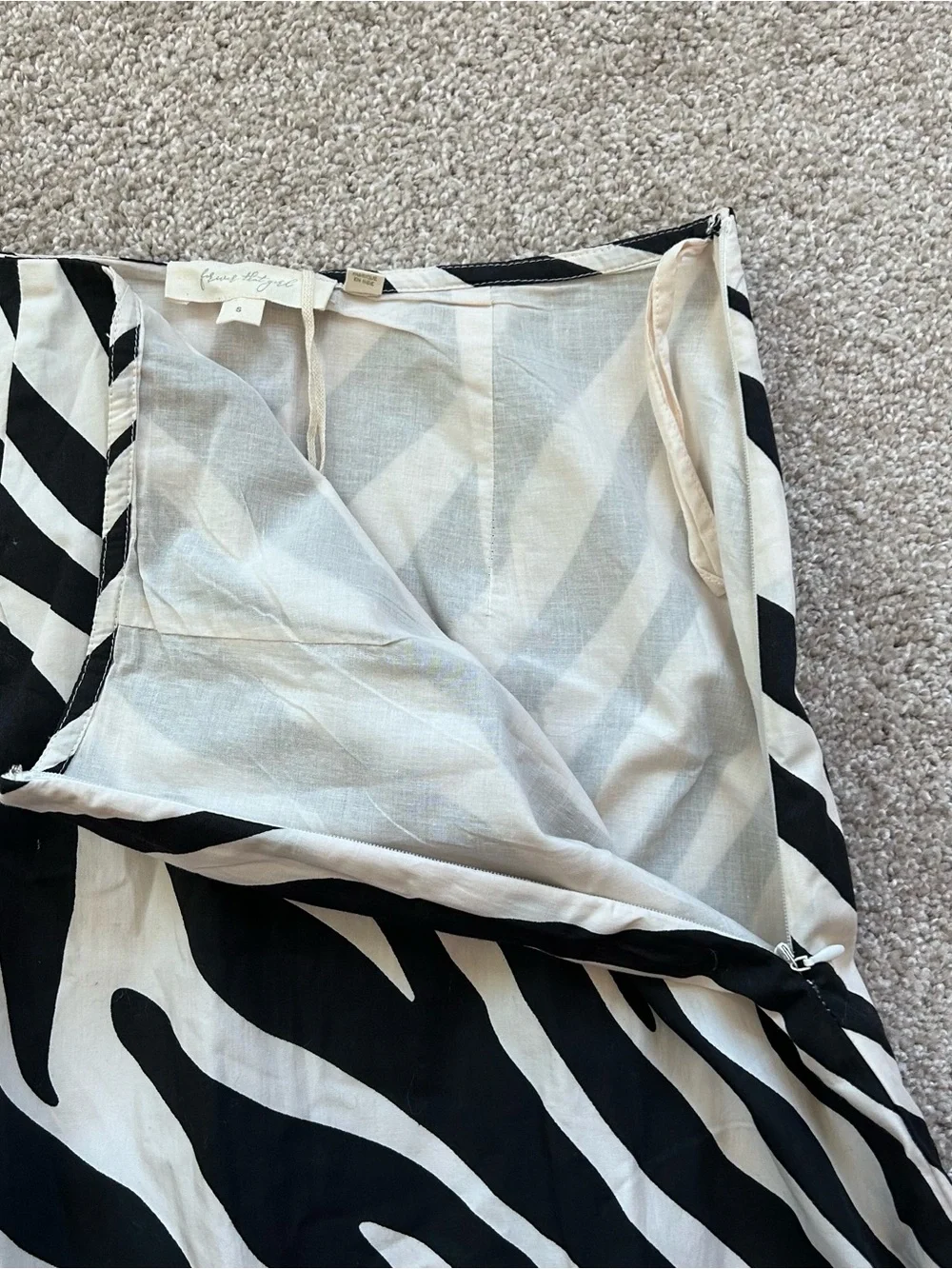 Anthropologie Forever That Girl Zebra Print Ruffle Hem Maxi Skirt NWT Size Small - Picture 8 of 13